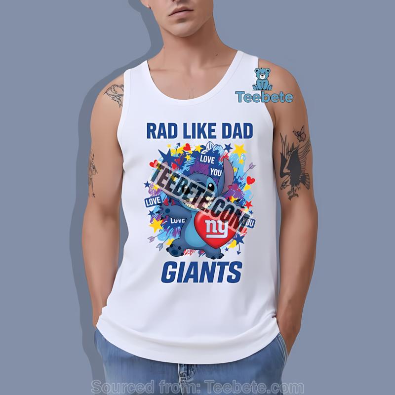 New York Giants Stitch Rad Like Dad Tanktop New York Giants Stitch Rad Like Dad Tanktop