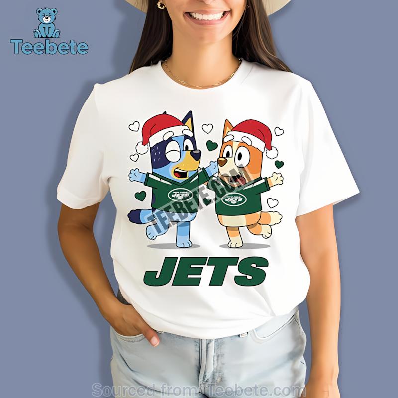 New York Jets Bluey And Bingo Christmas Dancing Shirt