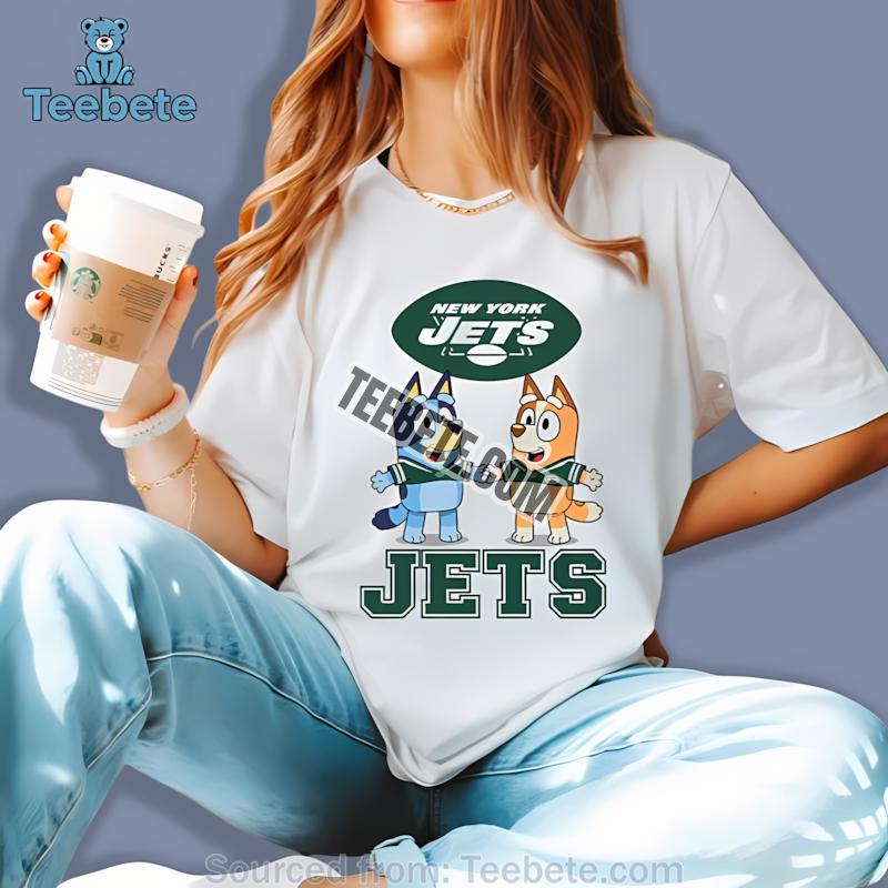 New York Jets Bluey Bingo Reindeer Christmas Shirt