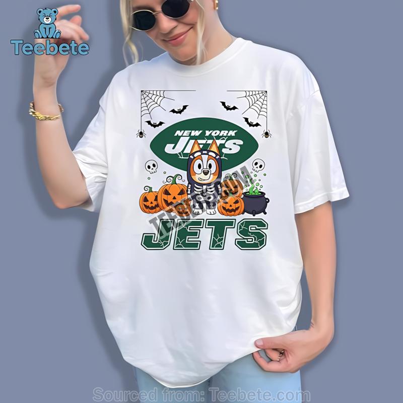 New York Jets Bluey Family Christmas Snowflake Shirt