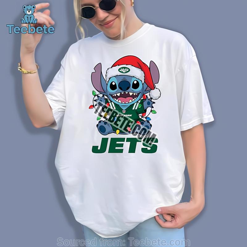 New York Jets Christmas Stitch Lights Holiday Shirt