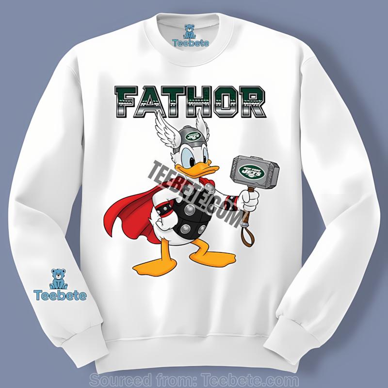 New York Jets Donald Duck Fathor Long Sleeve New York Jets Donald Duck Fathor Long Sleeve