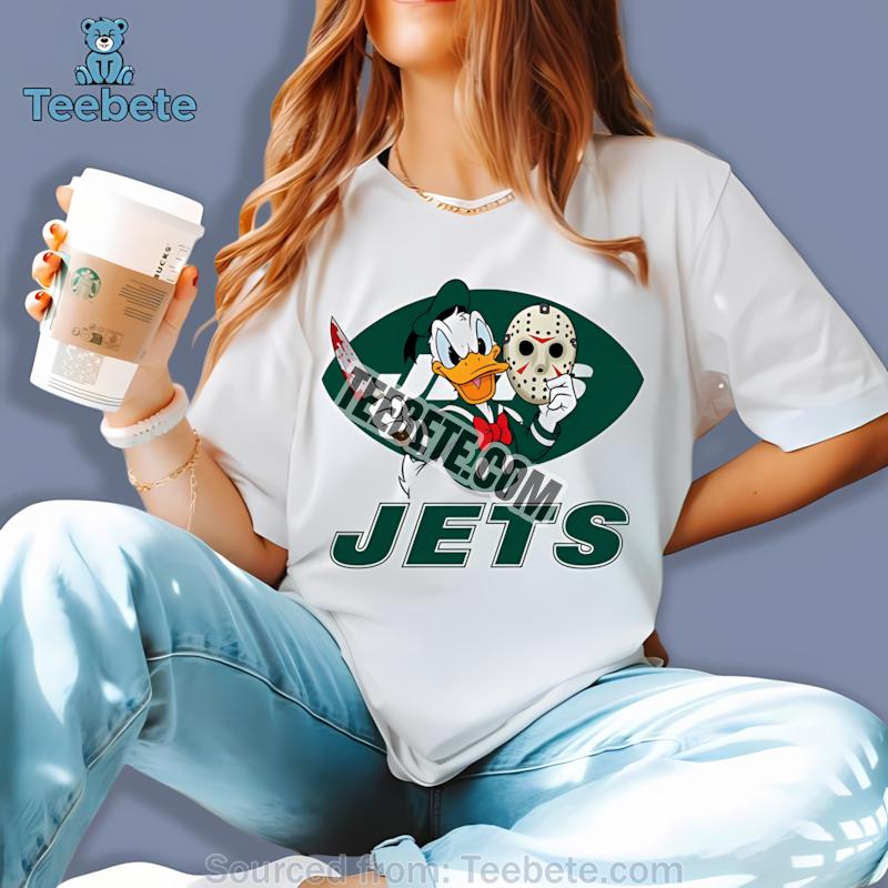 New York Jets Donald Duck Jason Mask Halloween Shirt