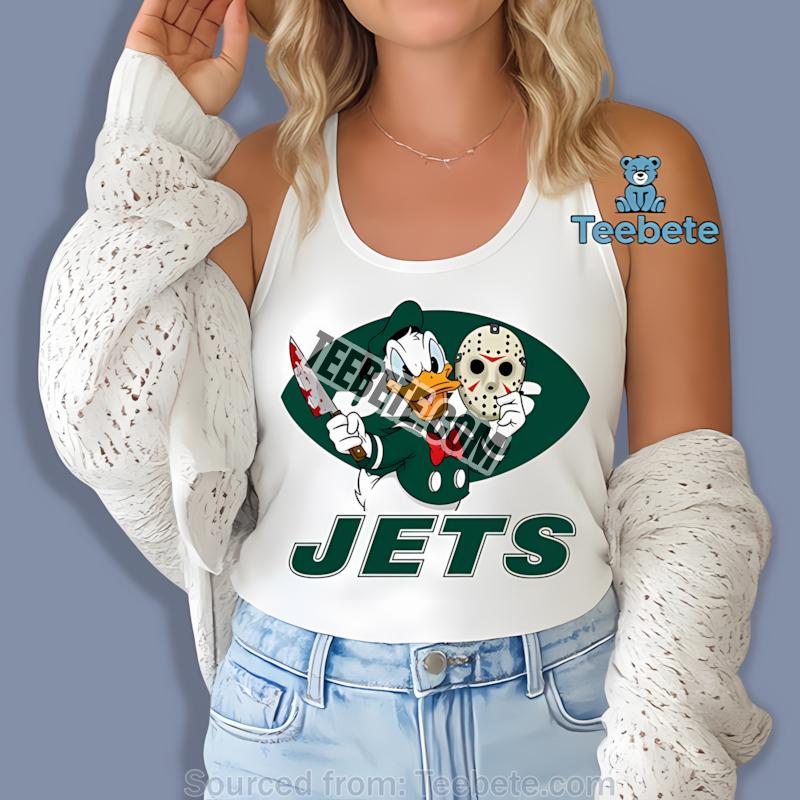 New York Jets Donald Duck Jason Mask Halloween Tanktop New York Jets Donald Duck Jason Mask Halloween Tanktop