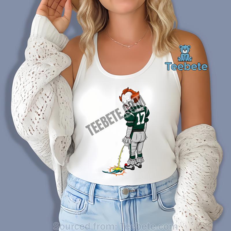 New York Jets Halloween Pennywise Miami Dolphins Rivalry Tanktop New York Jets Halloween Pennywise Miami Dolphins Rivalry Tanktop