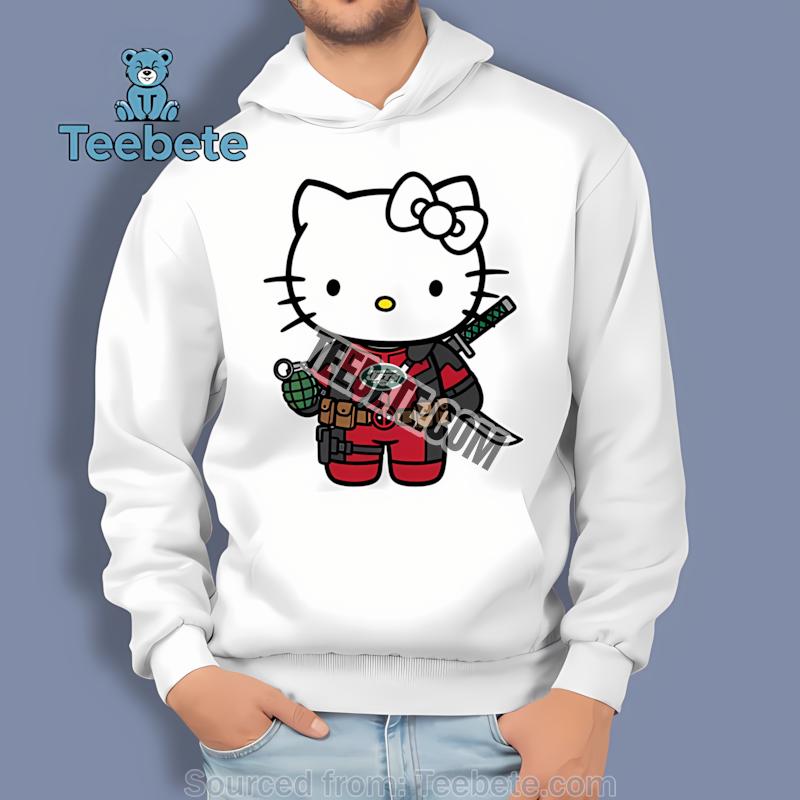 New York Jets Hello Kitty Deadpool Mashup Hoodie New York Jets Hello Kitty Deadpool Mashup Hoodie