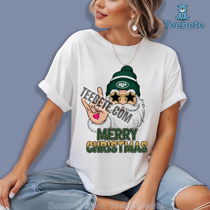 New York Jets Rock Santa Merry Christmas Shirt
