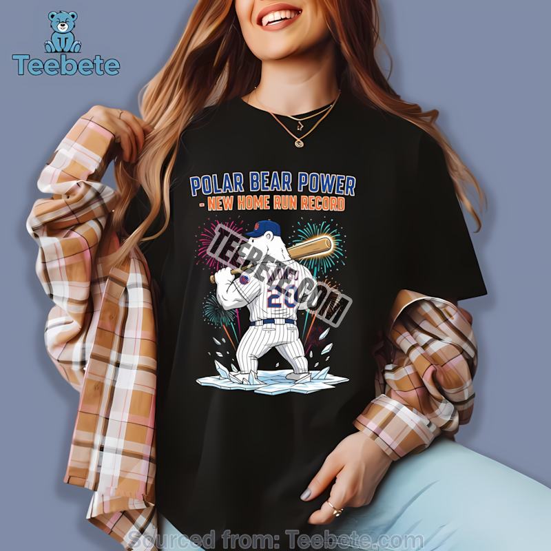 Pete Alonso Polar Bear Power Mets Home Run Record Celebration Shirt