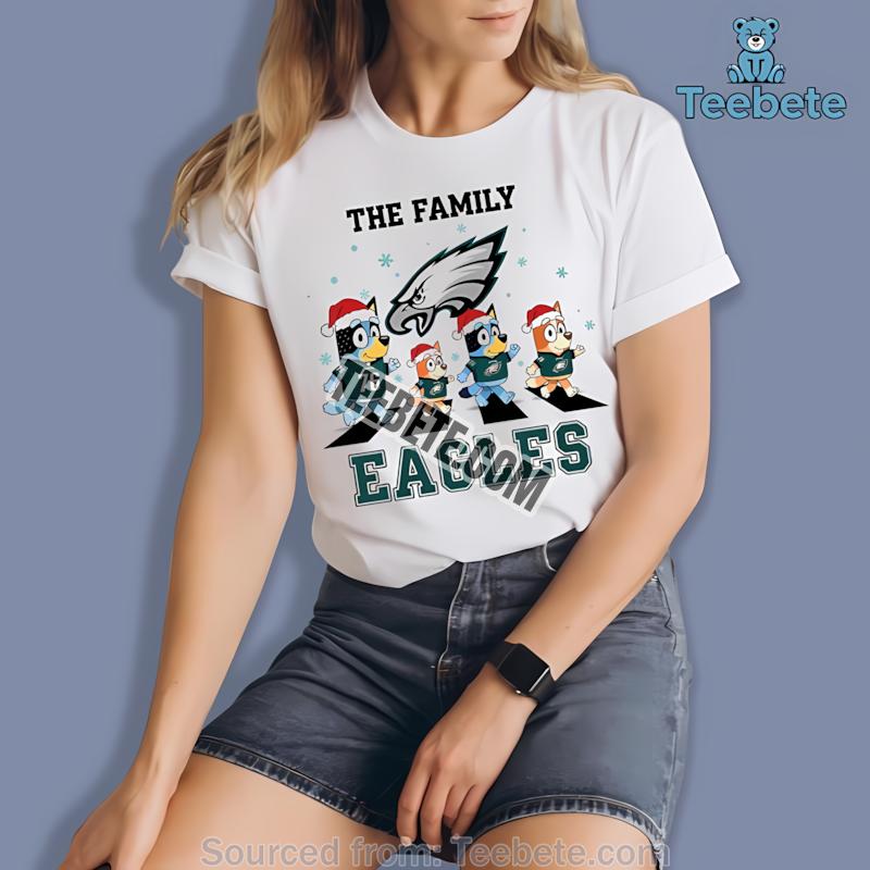 Philadelphia Eagles Bluey Family Christmas Snowflake Shirt