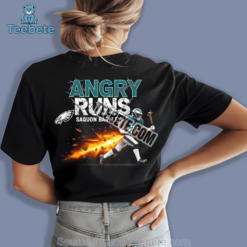 Philadelphia Eagles Saquon Barkley Angry Runs Football Shirt