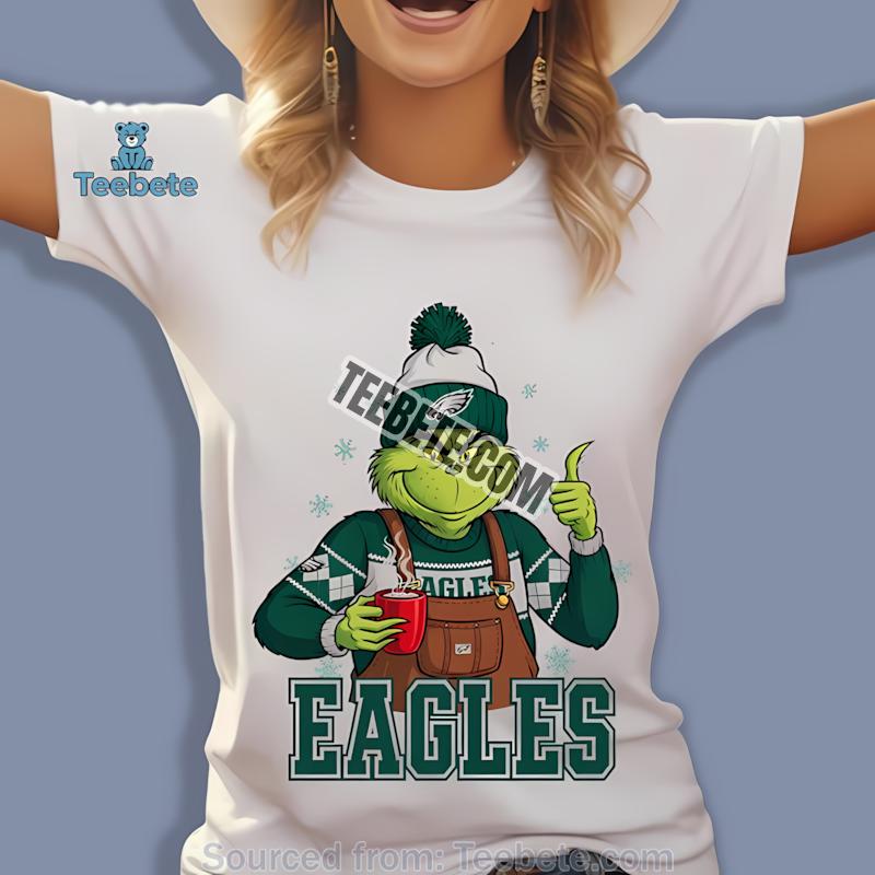 Philadelphia Eagles The Grinch Winter Hot Cocoa Holiday Shirt