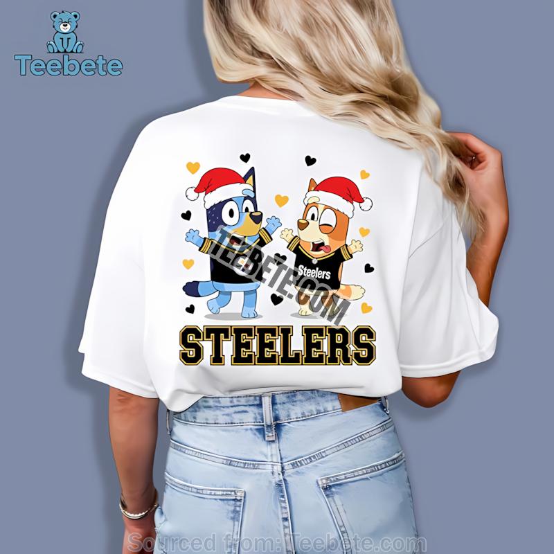 Pittsburgh Steelers Bluey And Bingo Christmas Dancing Shirt