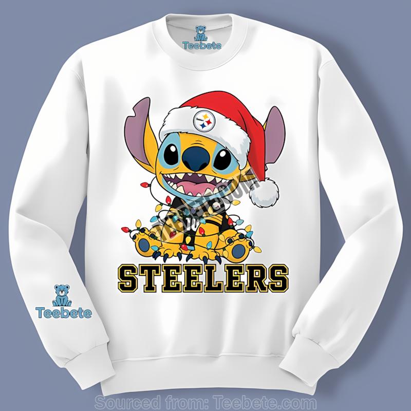 Pittsburgh SLong Sleevelers Christmas Stitch Lights Holiday Shirt Pittsburgh SLong Sleevelers Christmas Stitch Lights Holiday Shirt