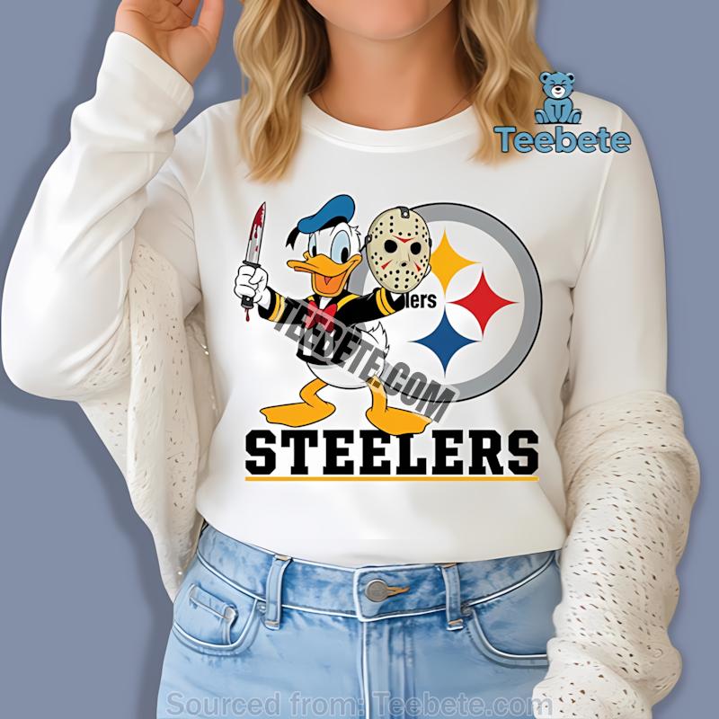 Pittsburgh SLong Sleevelers Donald Duck Jason Mask Halloween Shirt Pittsburgh SLong Sleevelers Donald Duck Jason Mask Halloween Shirt