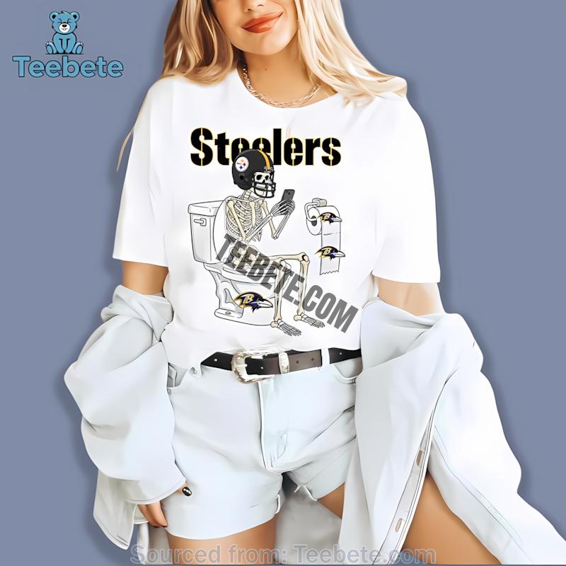 Pittsburgh Steelers Skeleton Toilet Baltimore Ravens Rivalry Shirt