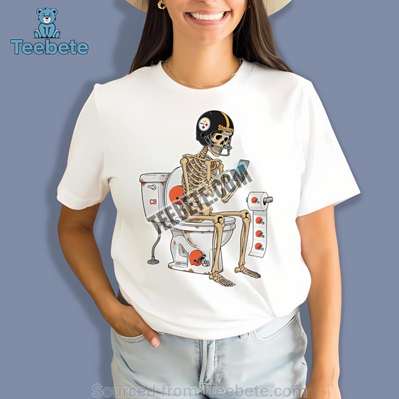 Pittsburgh Steelers Skeleton Toilet Cleveland Browns Rivalry Shirt