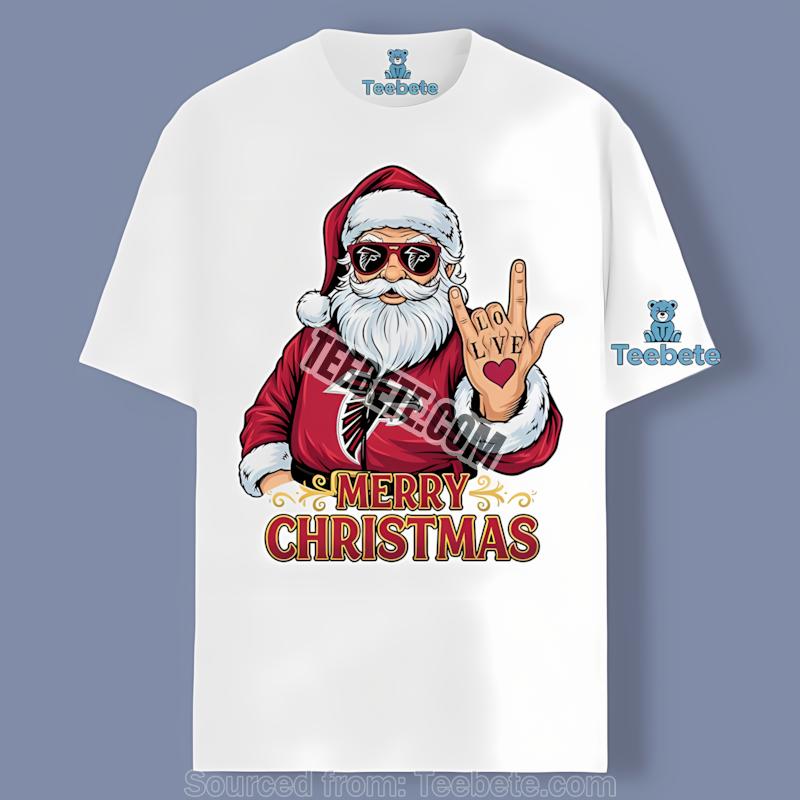 Rock Santa Merry Christmas Atlanta Falcons Tshirt