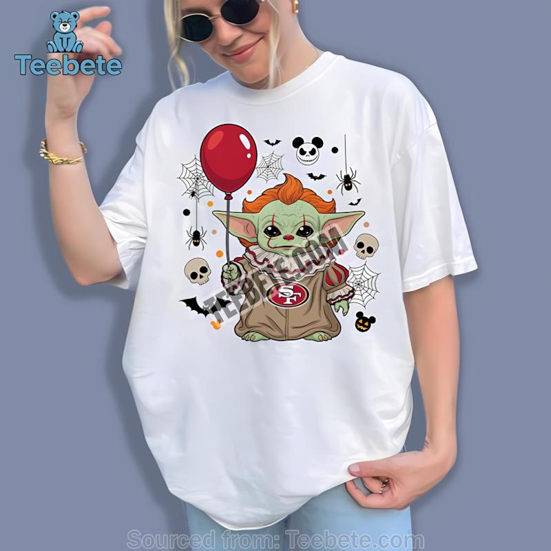 San Francisco 49Ers Baby Yoda Pennywise Halloween Shirt