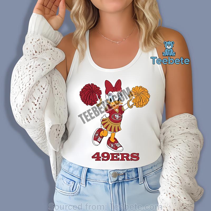 San Francisco 49Ers Daisy Duck Cheerleader Tanktop San Francisco 49Ers Daisy Duck Cheerleader Tanktop