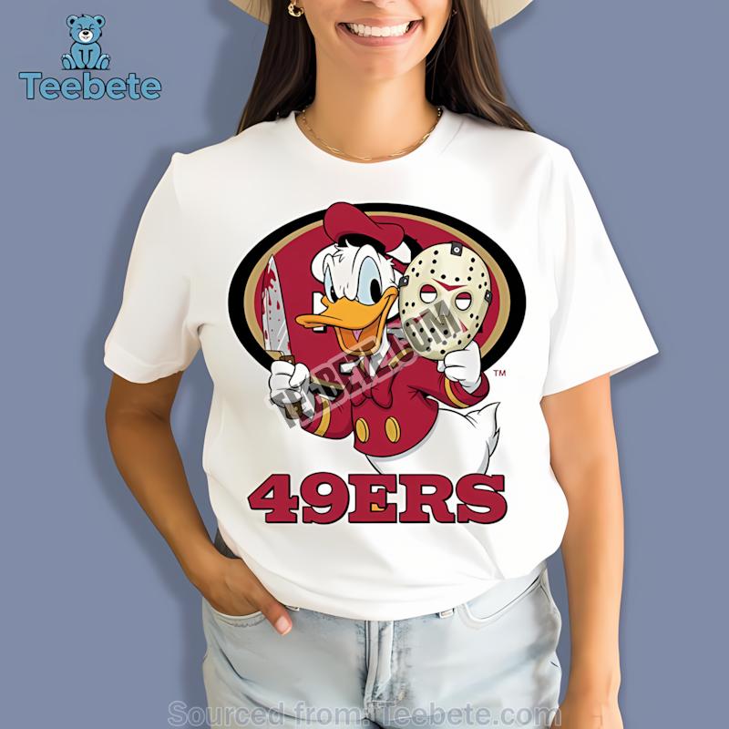 San Francisco 49Ers Donald Duck Jason Mask Halloween Shirt