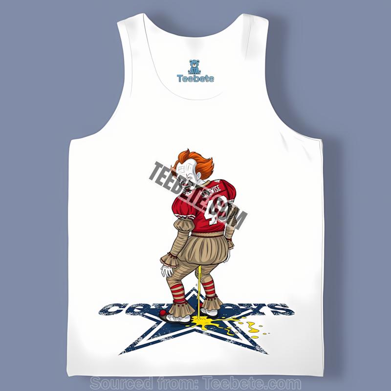San Francisco 49Ers Halloween Pennywise Dallas Cowboys Rivalry Tanktop San Francisco 49Ers Halloween Pennywise Dallas Cowboys Rivalry Tanktop