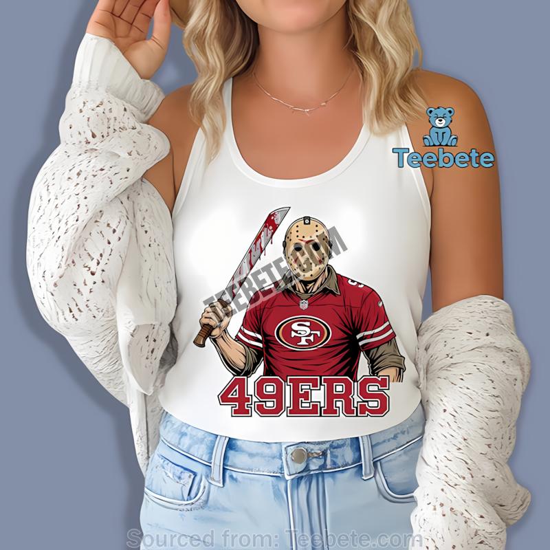 San Francisco 49Ers Jason Voorhees Machete Horror Football Tanktop San Francisco 49Ers Jason Voorhees Machete Horror Football Tanktop