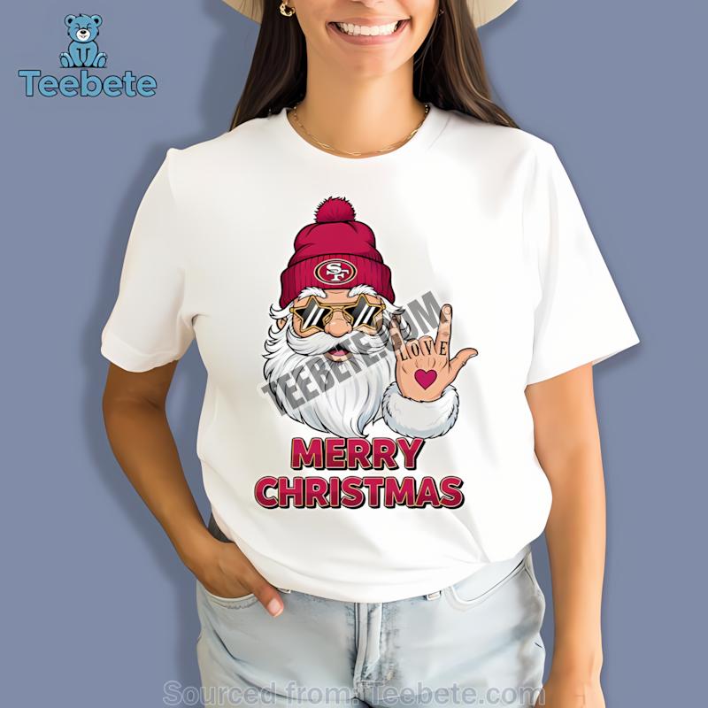 San Francisco 49Ers Rock Santa Merry Christmas Shirt