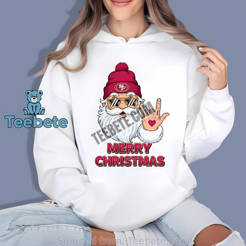 San Francisco 49Ers Rock Santa Merry Christmas Hoodie San Francisco 49Ers Rock Santa Merry Christmas Hoodie