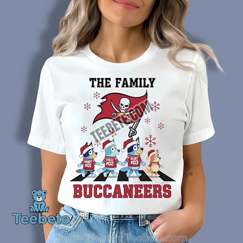 Tampa Bay Buccaneers Bluey Family Christmas Snowflake Shirt