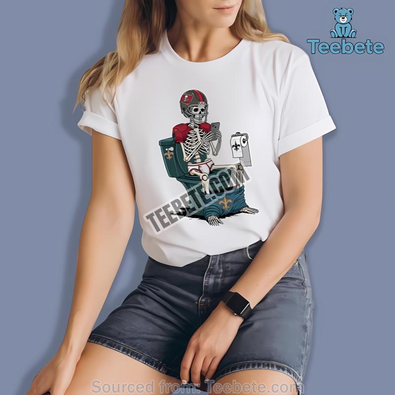 Tampa Bay Buccaneers Skeleton Toilet New Orleans Saints Rivalry Shirt