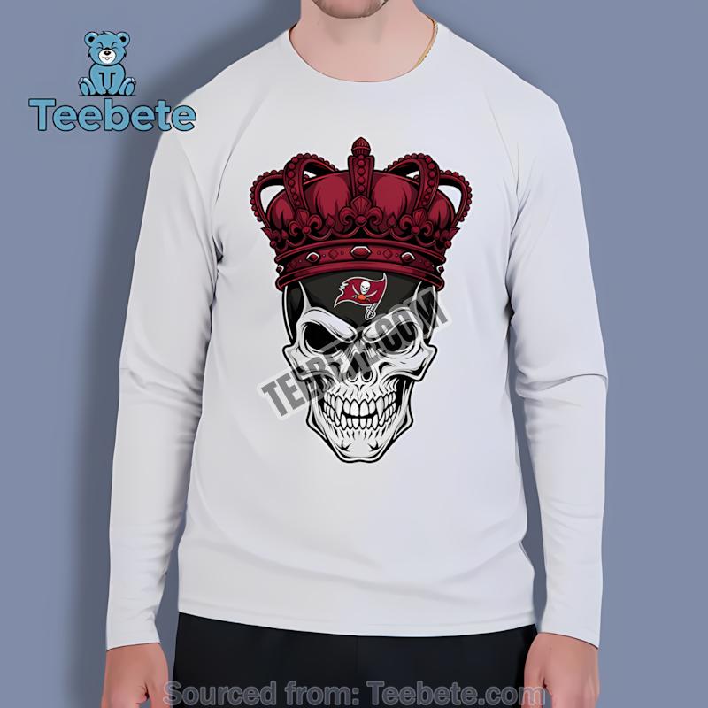 Tampa Bay Buccaneers Skull Crown Dark Grunge Long Sleeve Tampa Bay Buccaneers Skull Crown Dark Grunge Long Sleeve