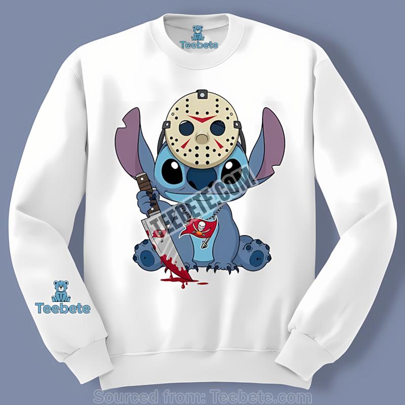 Tampa Bay Buccaneers Stitch Jason Halloween Long Sleeve Tampa Bay Buccaneers Stitch Jason Halloween Long Sleeve