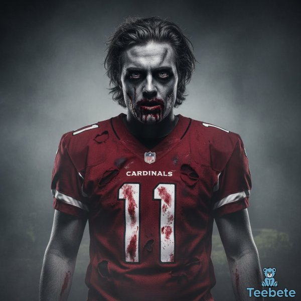 Arizona Cardinals Zombie Football Player Costume With Special Effects Makeup
