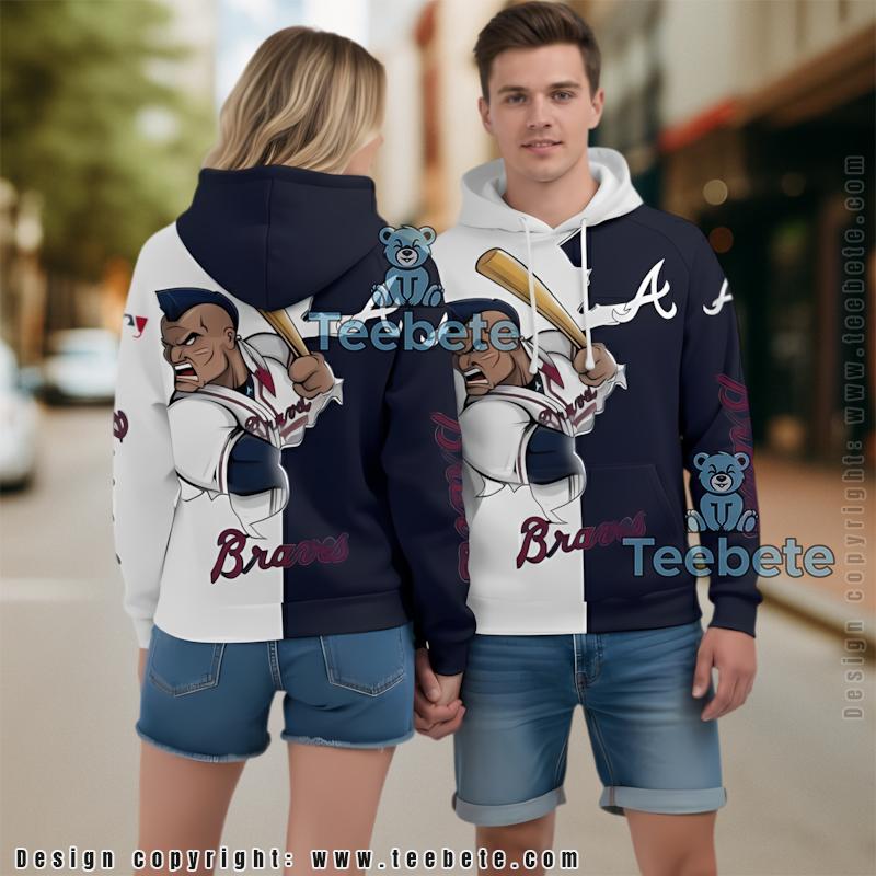 Atlanta Braves Baseball 3D Hoodie Blue Unisex