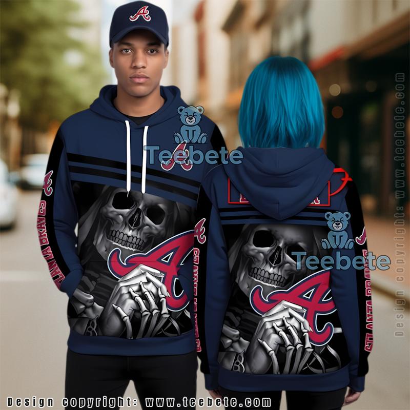 Atlanta Braves Personalized With Death 3D Zip Up Hoodie Blue Unisex