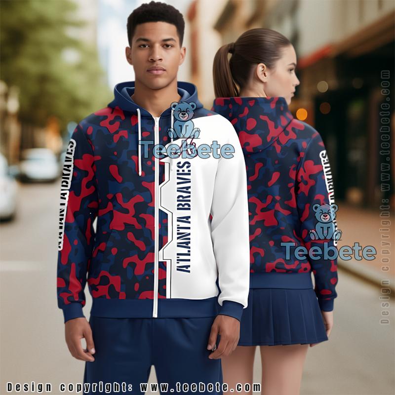 Atlanta Braves Warm Winter 3D Hoodie White Mens