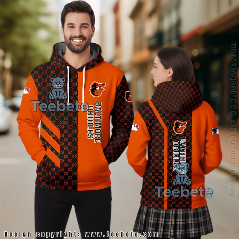 Baltimore Orioles Logo 3D Zip Up Hoodie Orange Mlb