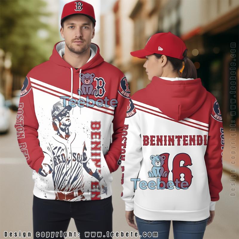 Boston Red Sox Andrew Benintendi Player 3D Hoodie Red Pattern