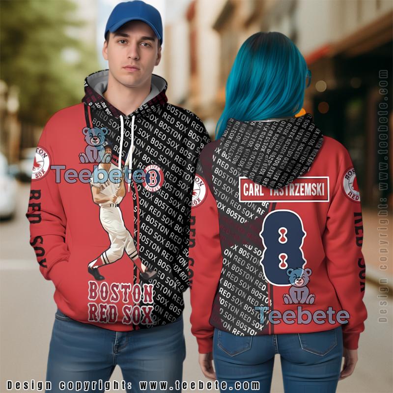 Boston Red Sox Carl Yastrzemski 3D Hoodie Red Graphic