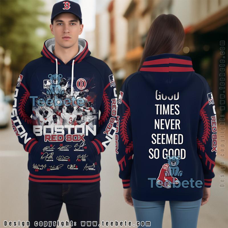 Boston Red Sox Good Times Never Seemed Blue 3D Hoodie Blue Unisex