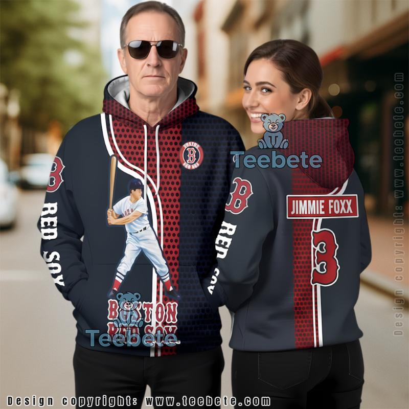 Boston Red Sox Jimmie Foxx 3D Hoodie Pullover Blue Unisex