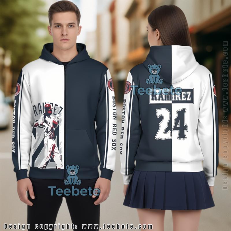 Boston Red Sox Manny Ramirez Player 3D Hoodie Blue Unisex