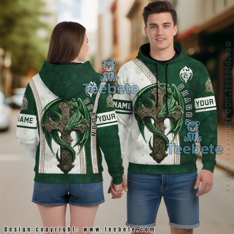 Leprechaun Dabbing Personalized St Patrick Day 3D Hoodie Green Design