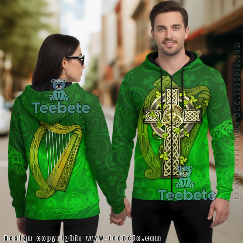 Four Sons Of Ireland St Patrick Day 3D Hoodie Green Art