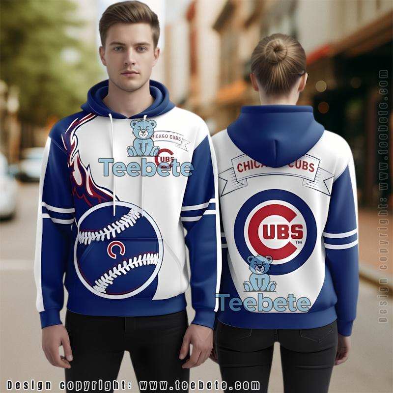 Chicago Cubs Abstract Team Pattern 3D Hoodie Blue Unisex