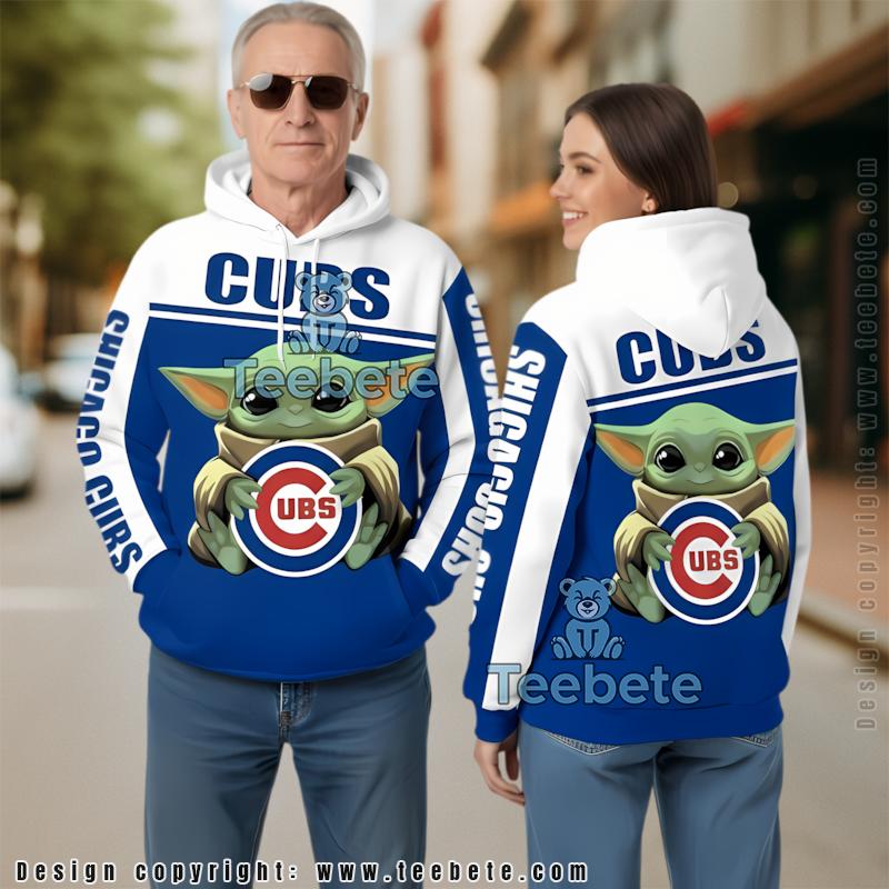 Chicago Cubs Anti Shrink Material 3D Hoodie Blue Unisex