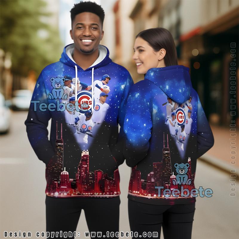 Chicago Cubs Bold Street Fanwear 3D Zip Up Hoodie Blue Unisex