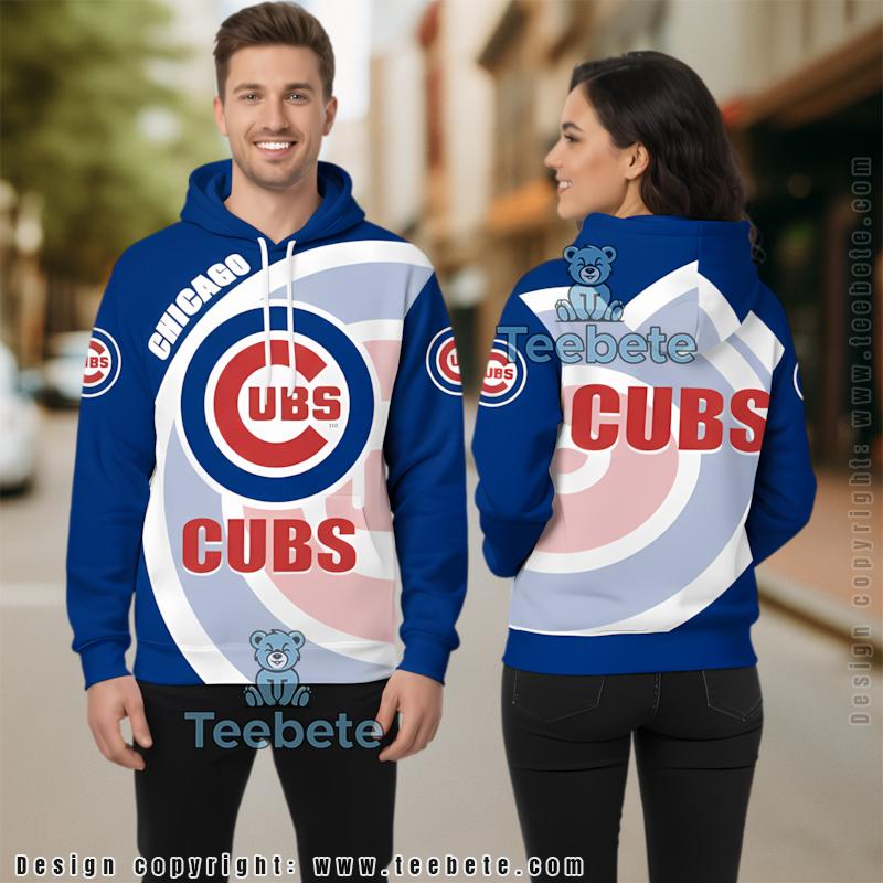 Chicago Cubs Dynamic Visual Style 3D Hoodie Blue Unisex