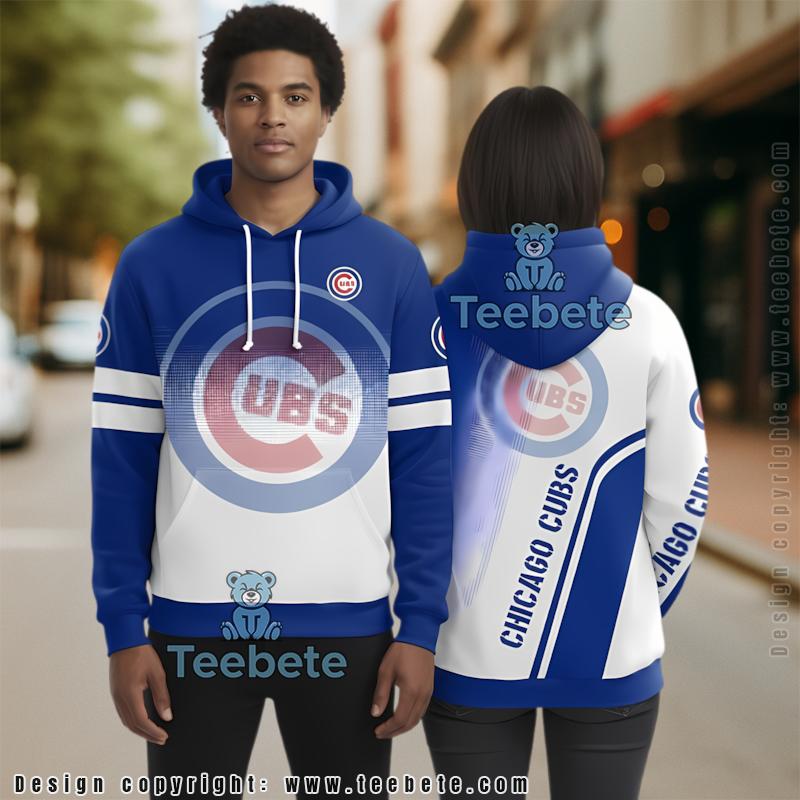 Chicago Cubs Eye Catching Design 3D Hoodie Pullover Blue Unisex