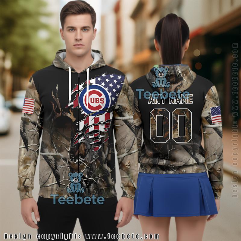 Chicago Cubs For Hunters 3D Hoodie Green Unisex